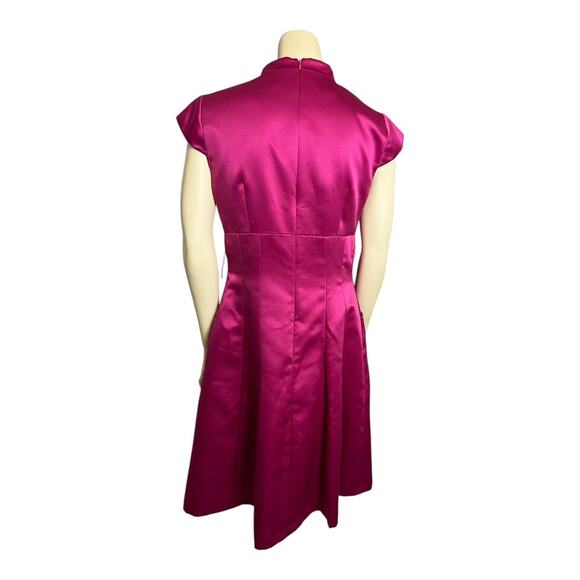 Kay Unger New York Fuscia Pink Satin Cocktail Bridesmaid Dress 6 Formal 10d2674 - Picture 7 of 12
